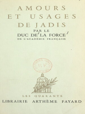cover image of Amours et usages de jadis